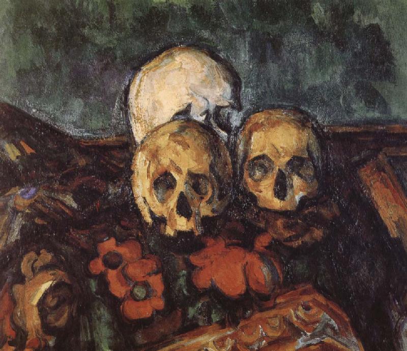 Paul Cezanne carpet three skull oil painting image